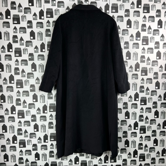 Cinzia Rocca 100% Wool Black Long Pea Coat Made in Italy - Picture 7 of 9